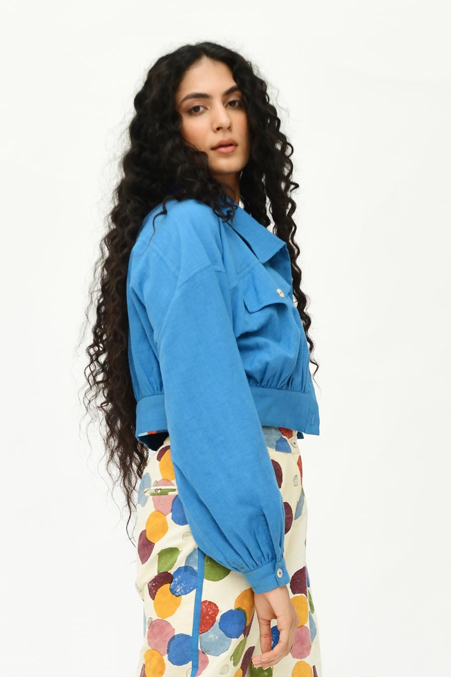 Organic Cotton Deep Space Crop Jacket