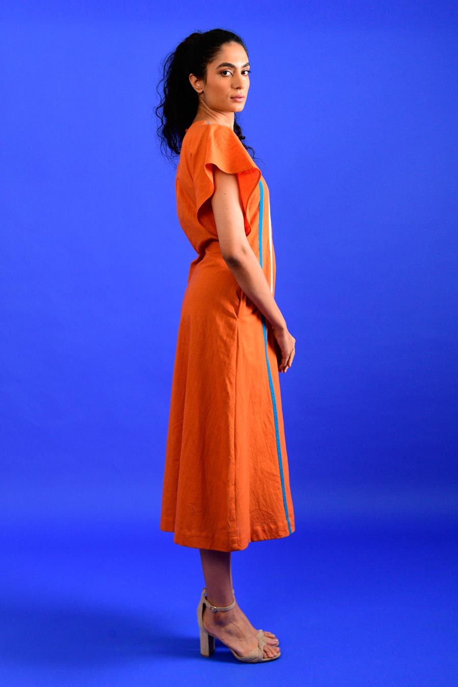 Solid Orange Dress