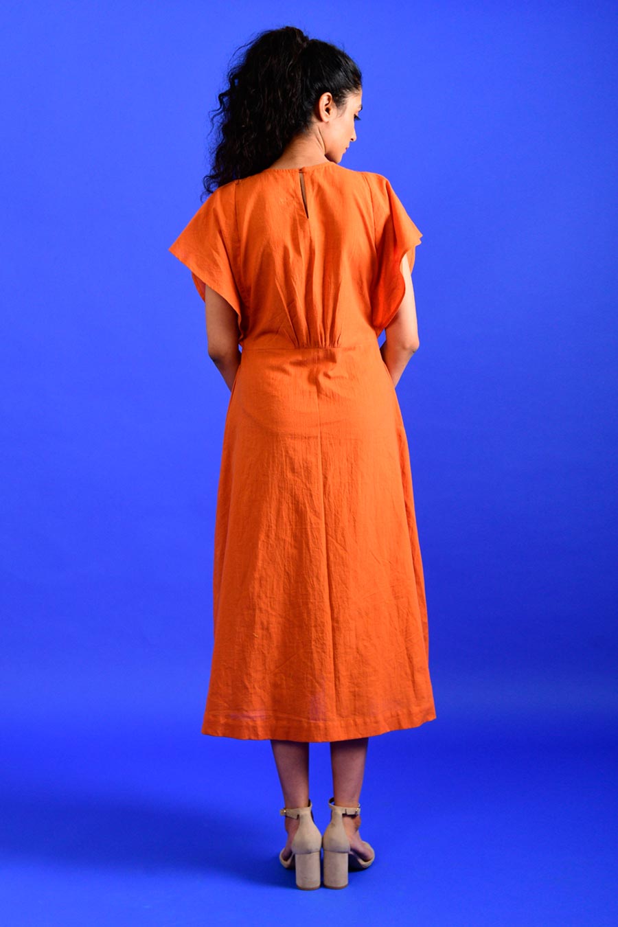 Solid Orange Dress