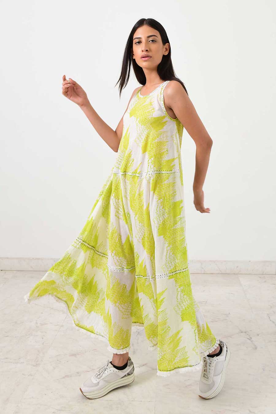 Geo Green Maxi Dress