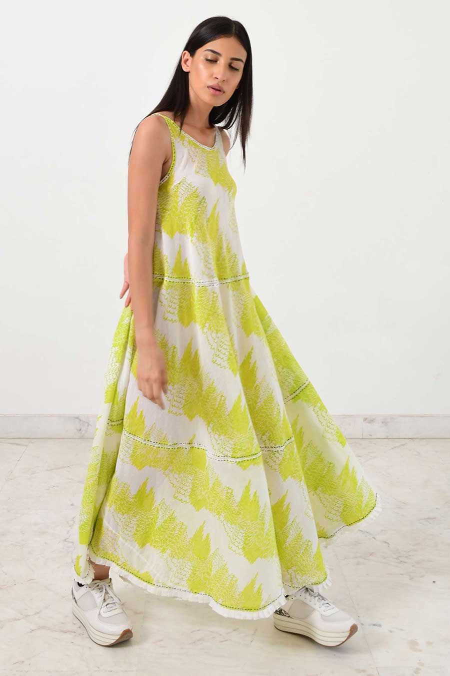 Geo Green Maxi Dress