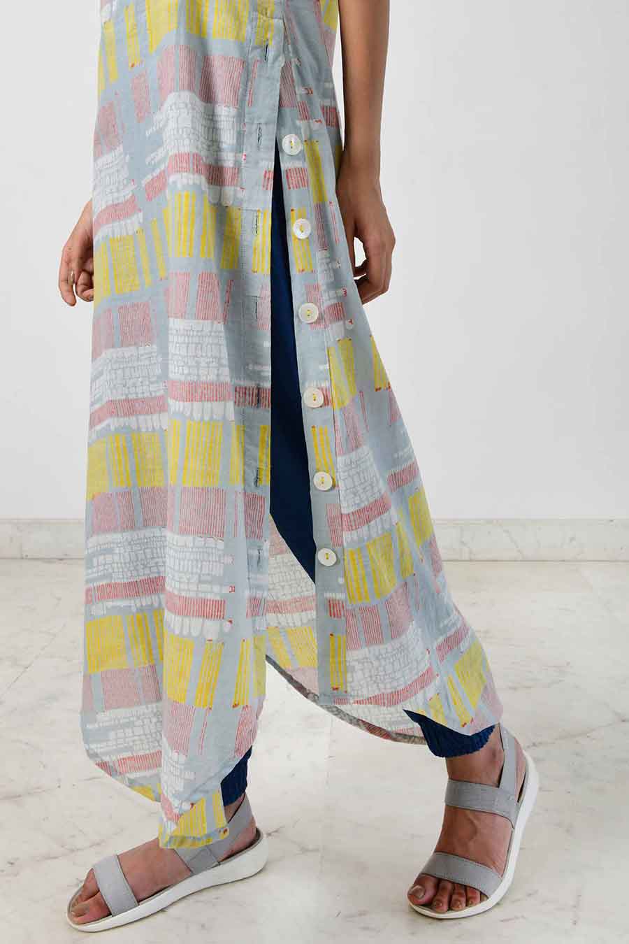 Grey Strappy Tunic & Pants Co-Ord Set