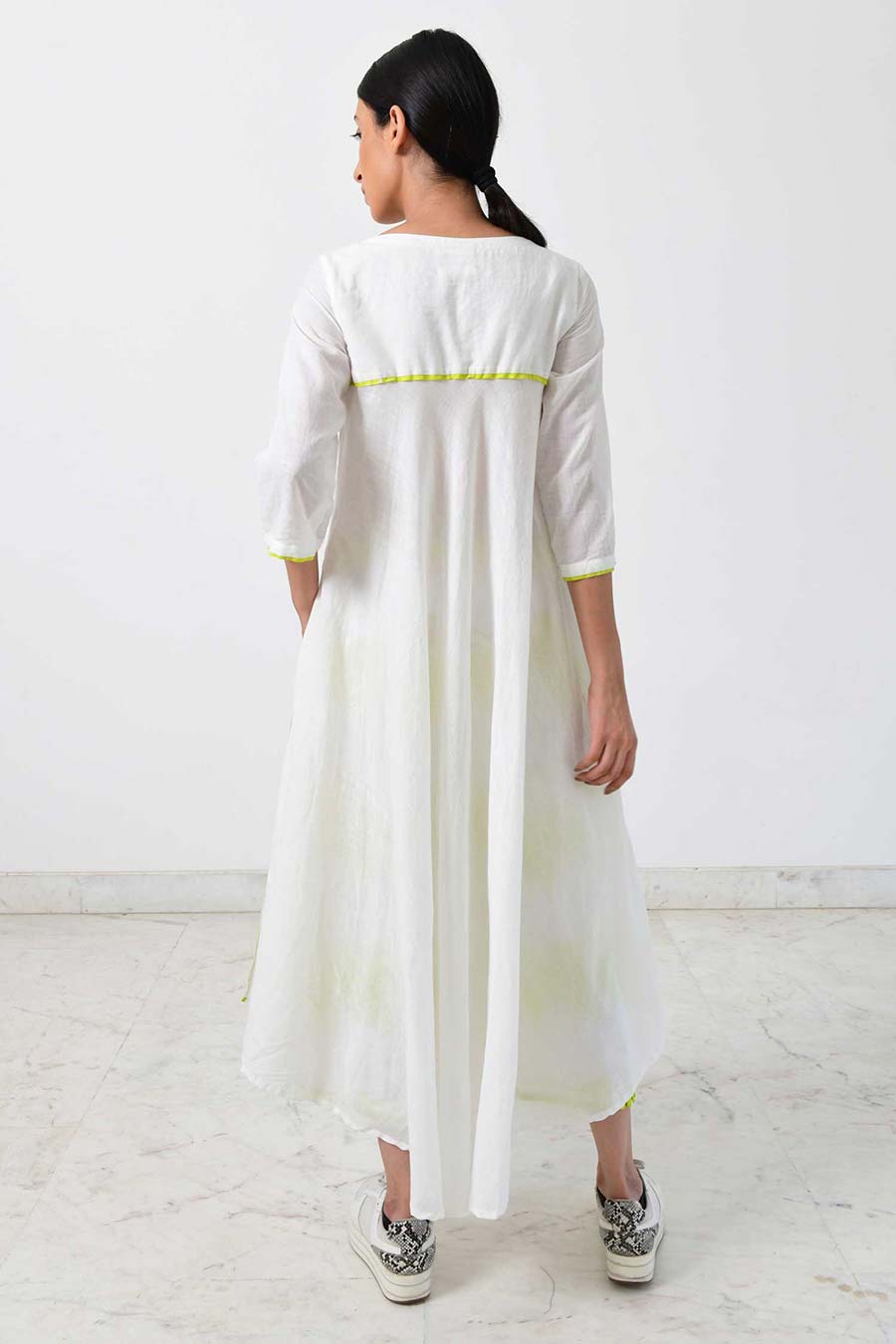 White Geo Kurta & Pant Co-Ord Set