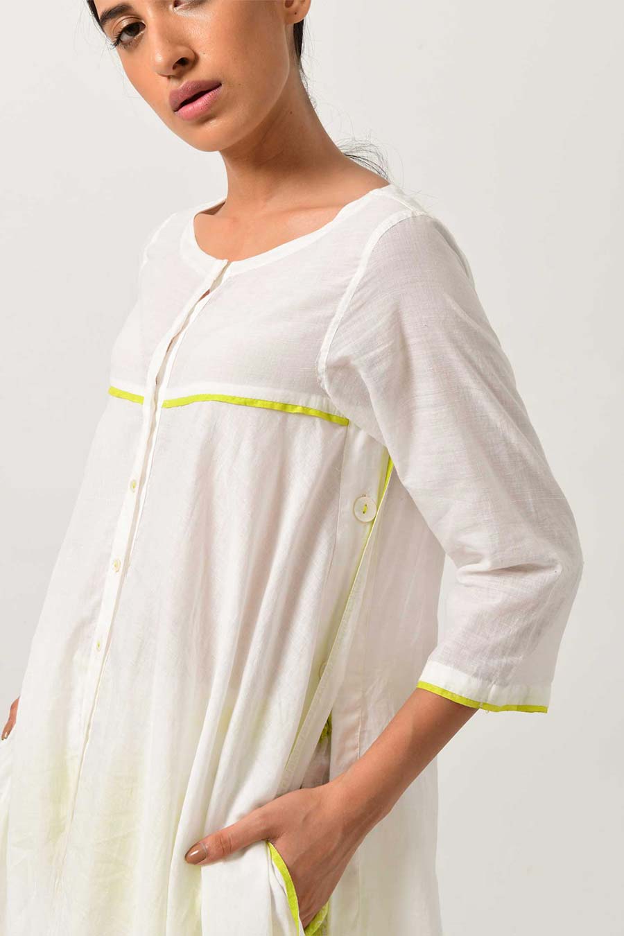 White Geo Kurta & Pant Co-Ord Set