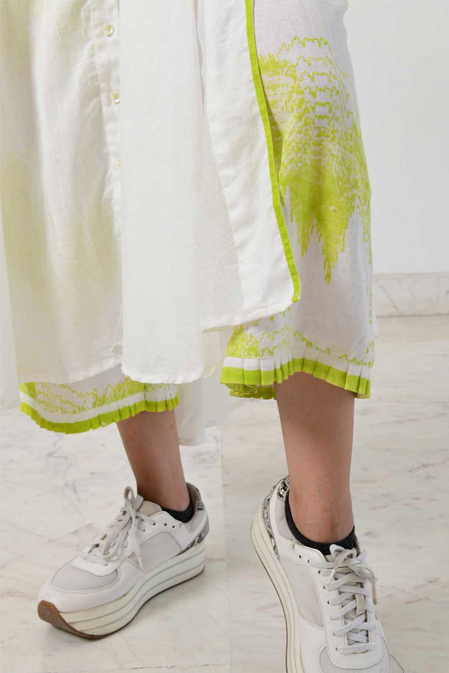 White Geo Kurta & Pant Co-Ord Set