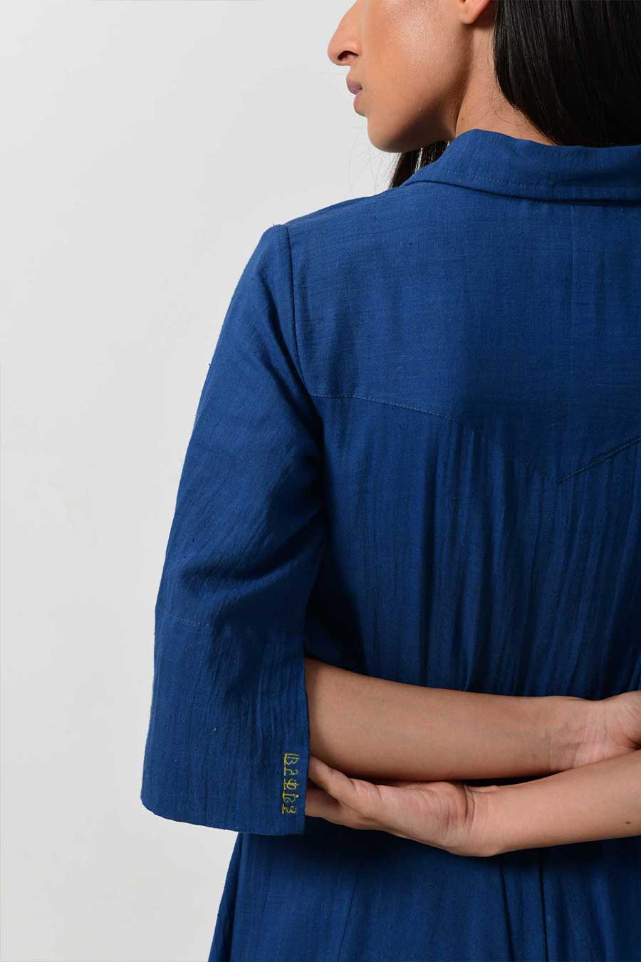 Blue Collar Asymmetric Dress