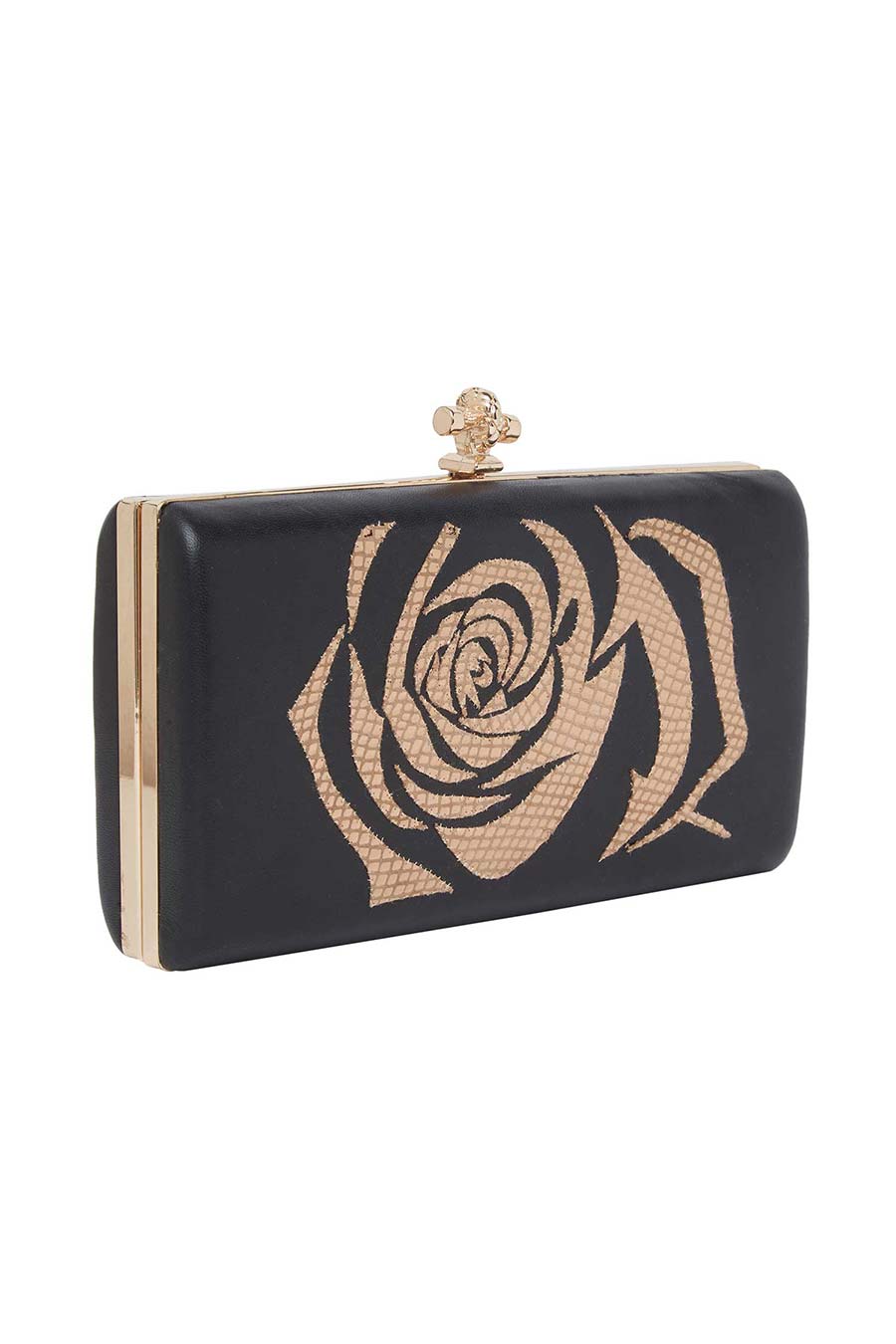 Golden Rose Leather Clutch