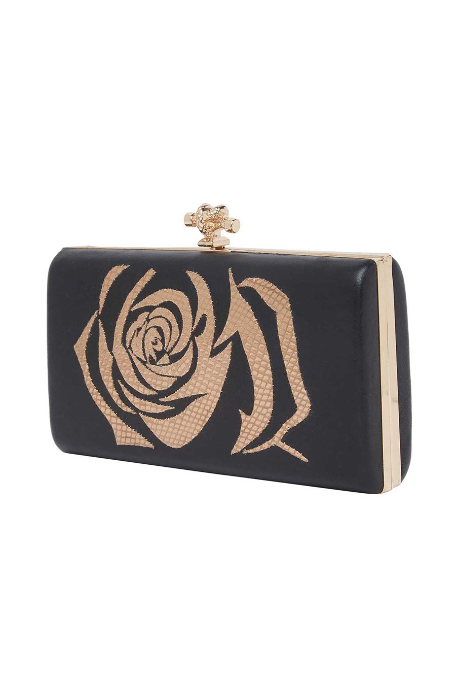 Golden Rose Leather Clutch