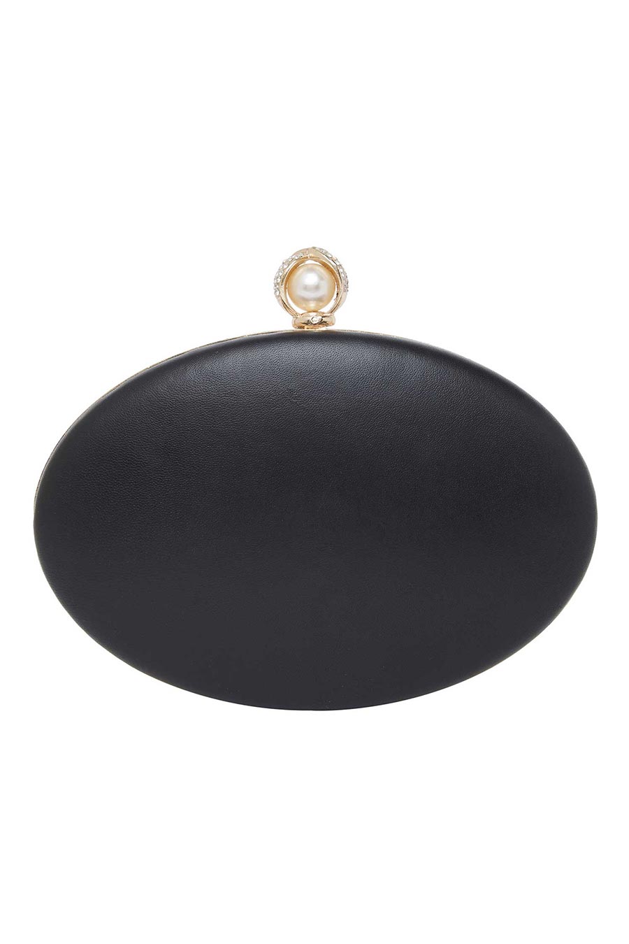 Black Rose Leather Clutch