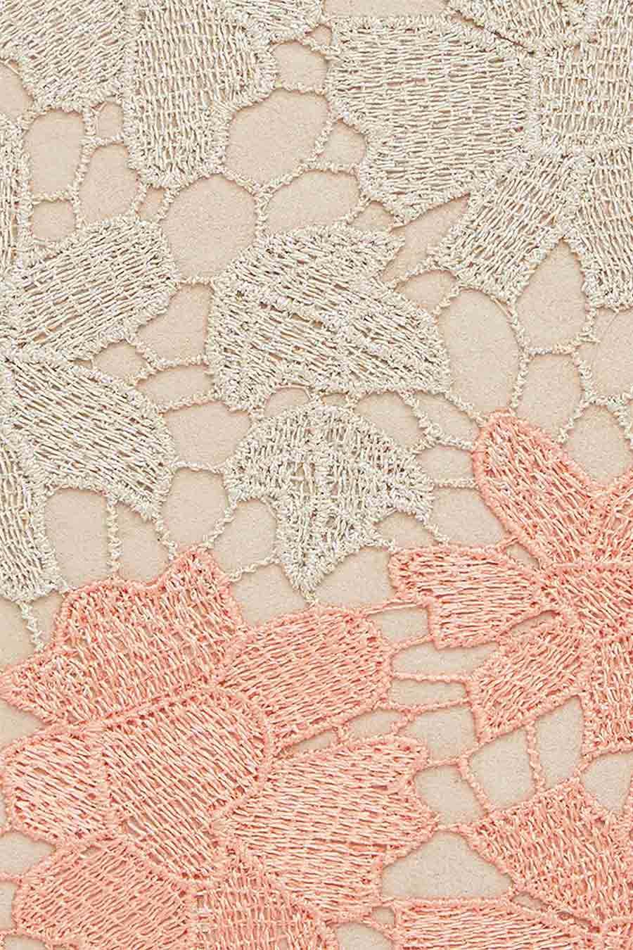 Peach And Gold Lace Clutch