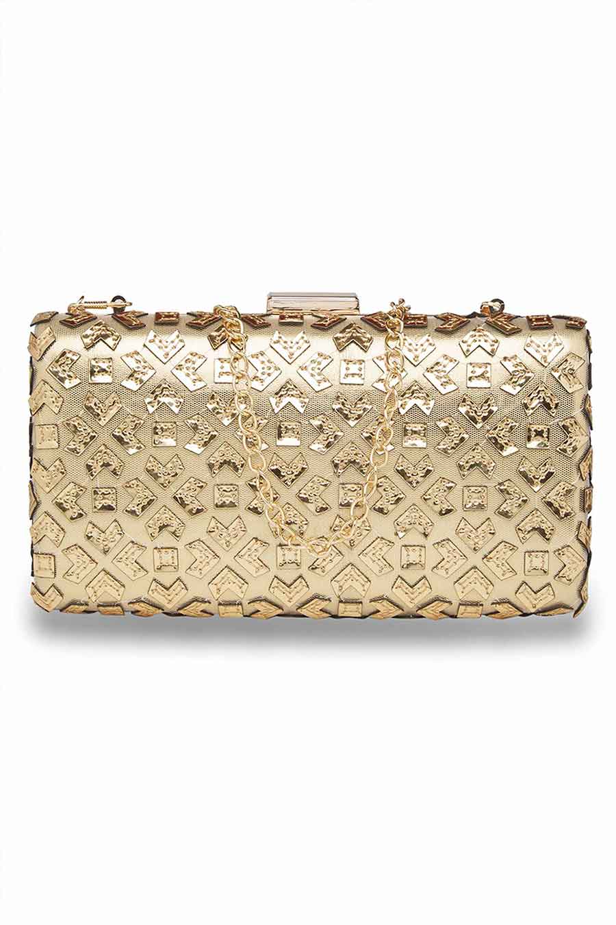 Leather Cutwork Embroidery Clutch