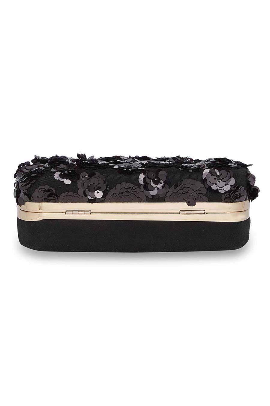 Black Embroidered Purse Style Clutch
