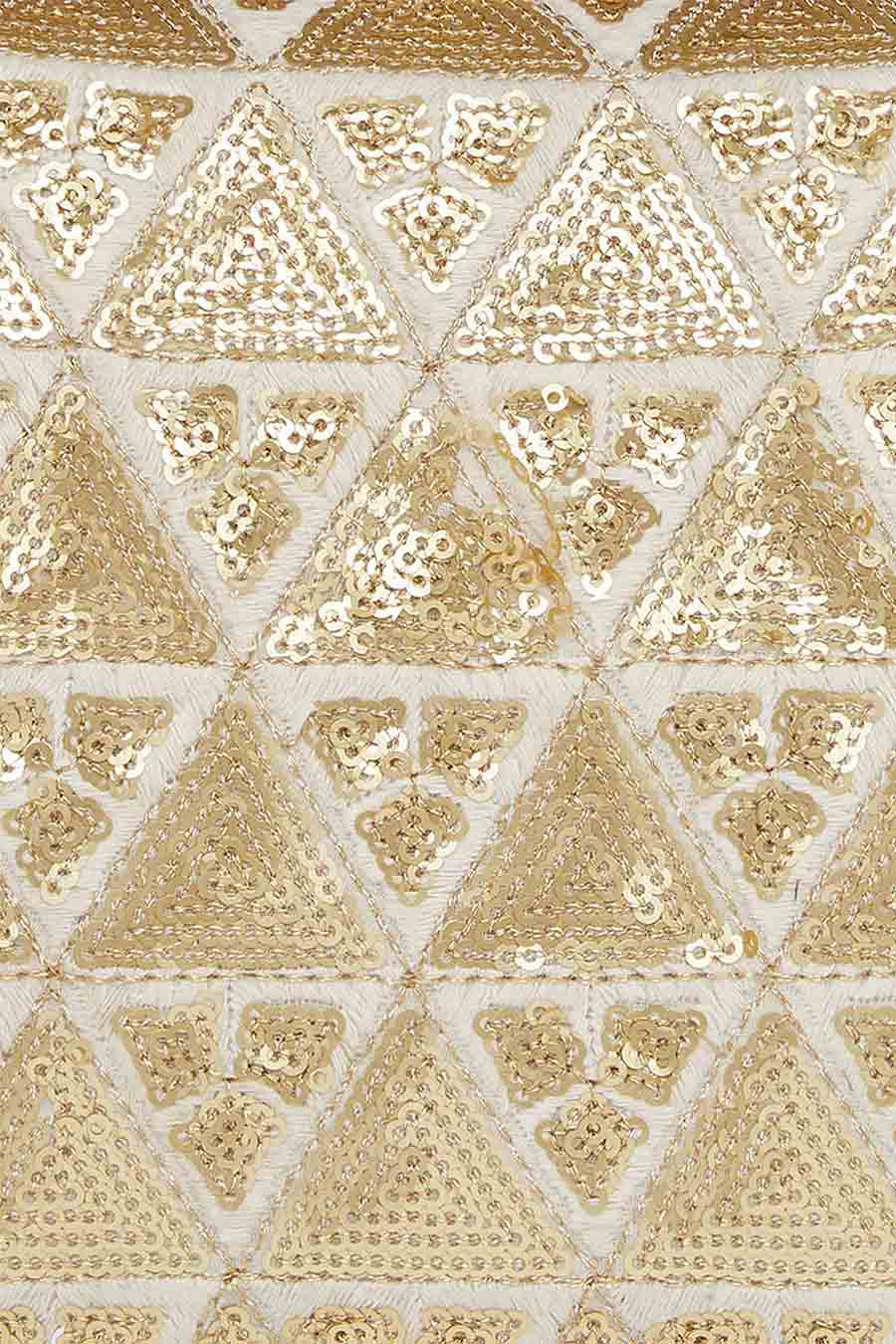Gold And Off-White Square Clutch