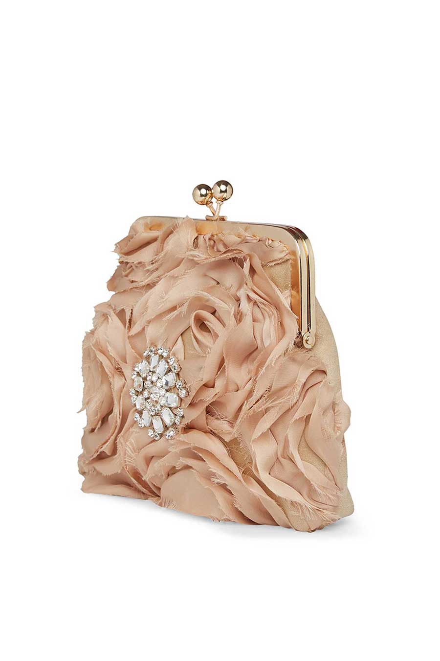 3D Rose Embroidered Pouch Clutch