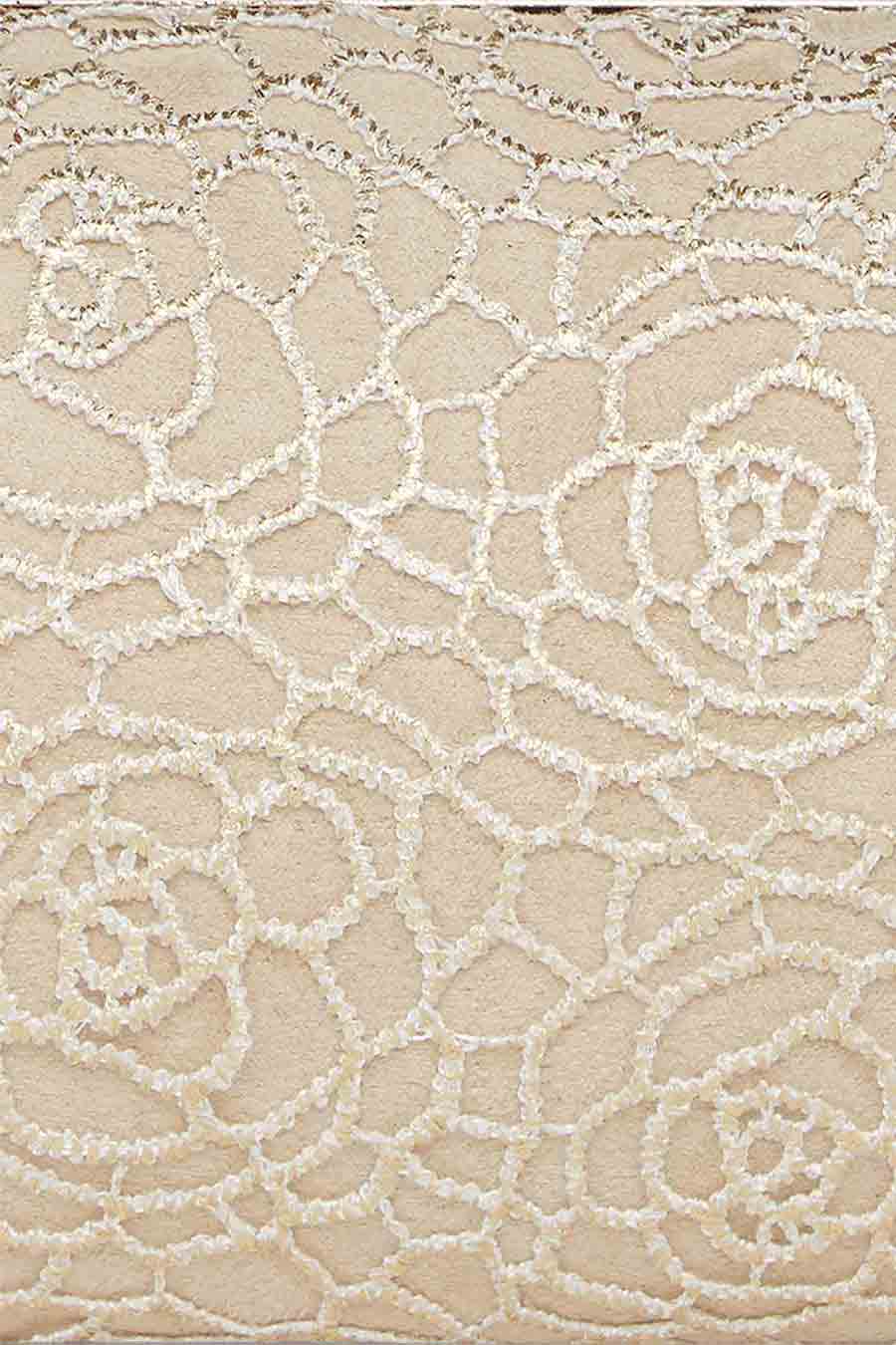 White & Gold Rose Lace Clutch