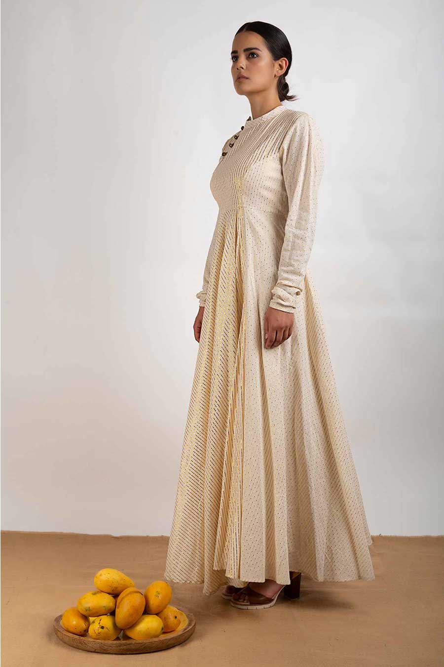 Ivory & Golden Anarkali Dress