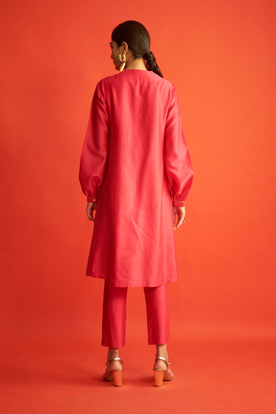 Fuscia Embroidered Kurta