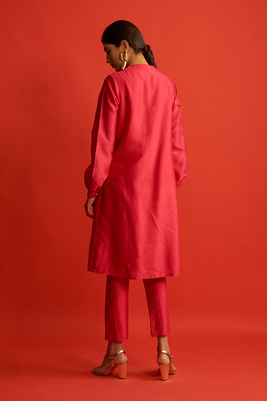 Fuscia Embroidered Kurta