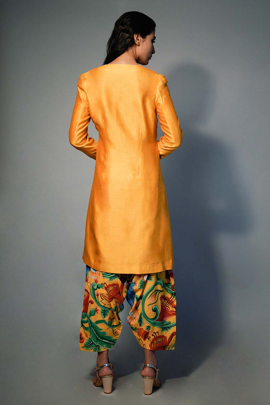 Yellow Chanderi Kurta Set