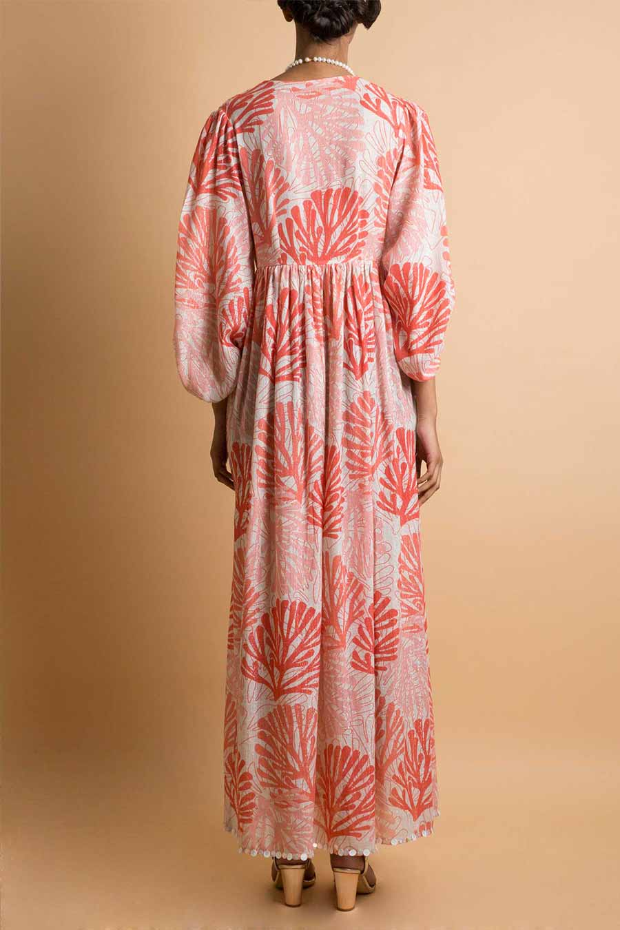Coral Print Maxi Dress