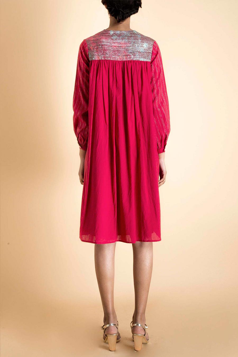 Red Silver Stripe Dress