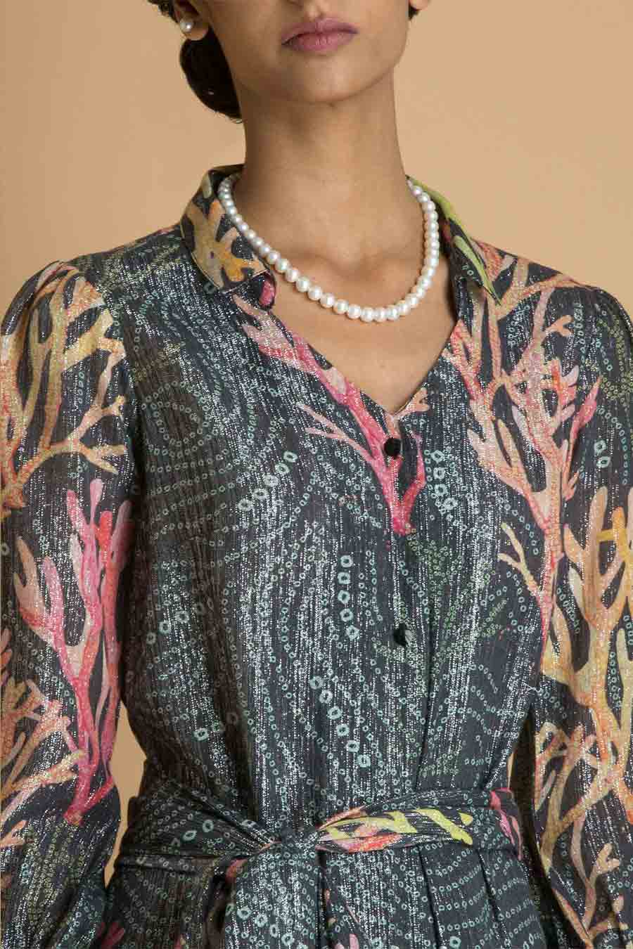Stone Grey Printed Maxi Dress