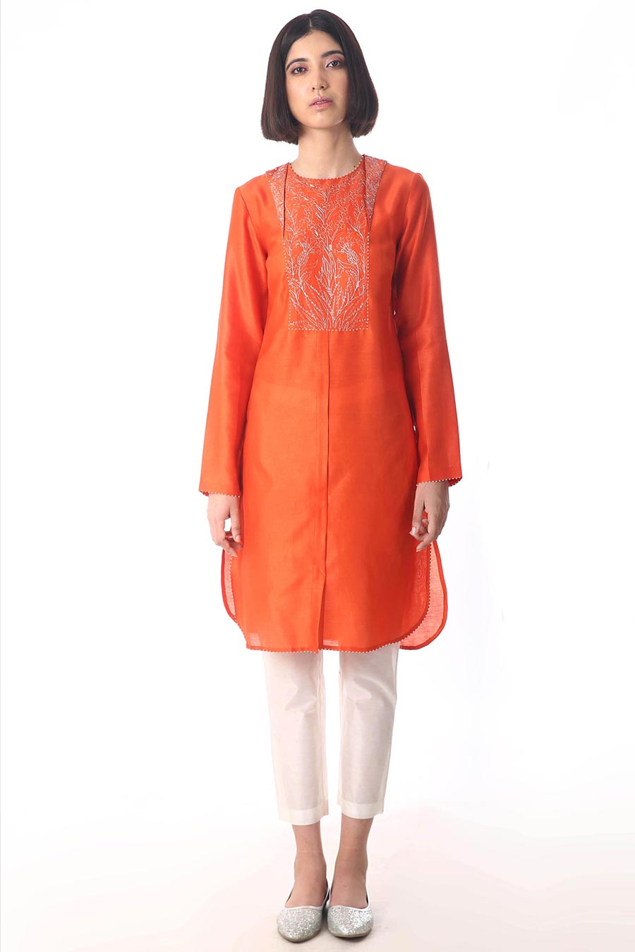 Scarlet Chanderi Tunic