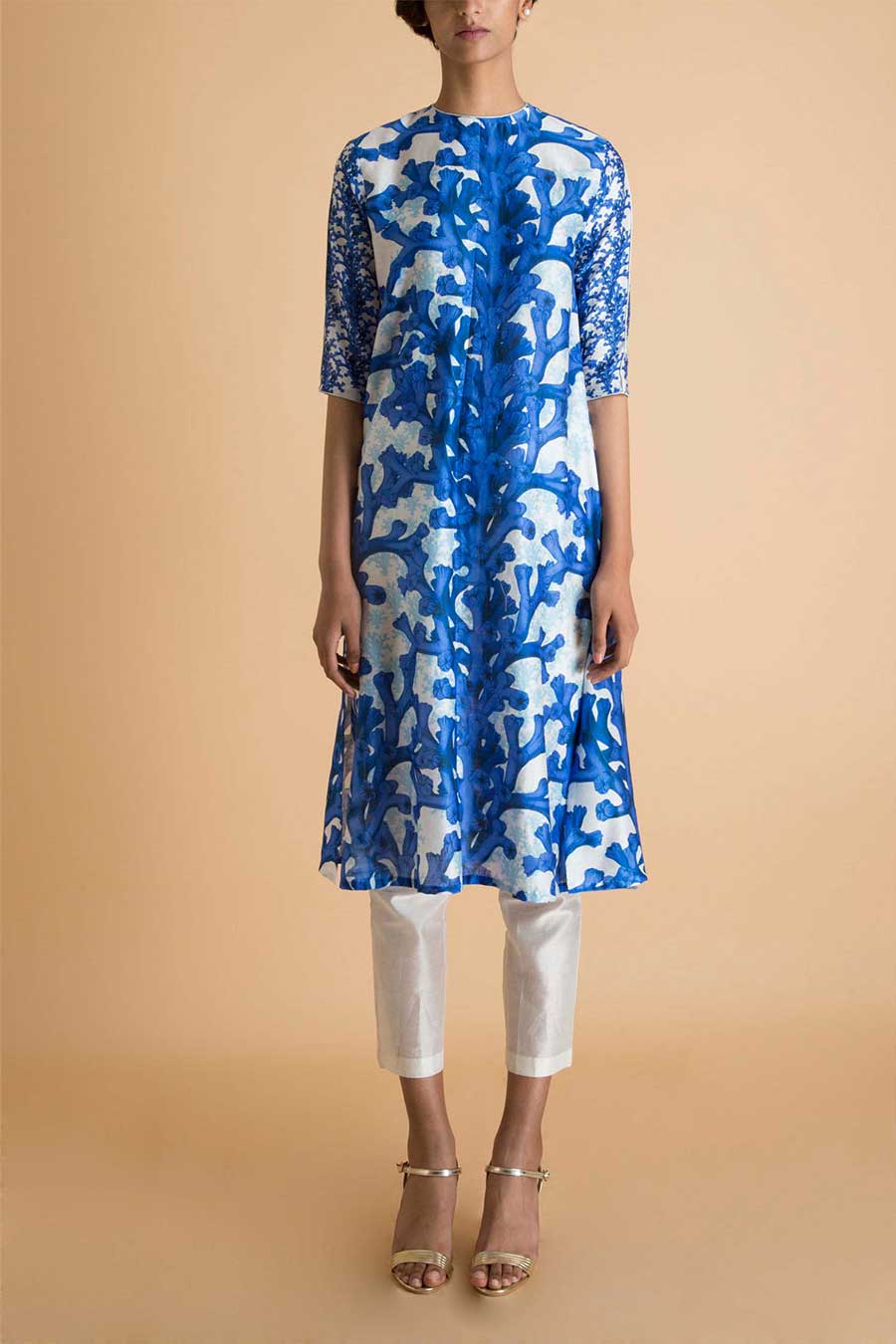 Blue Printed Tunic Kurta