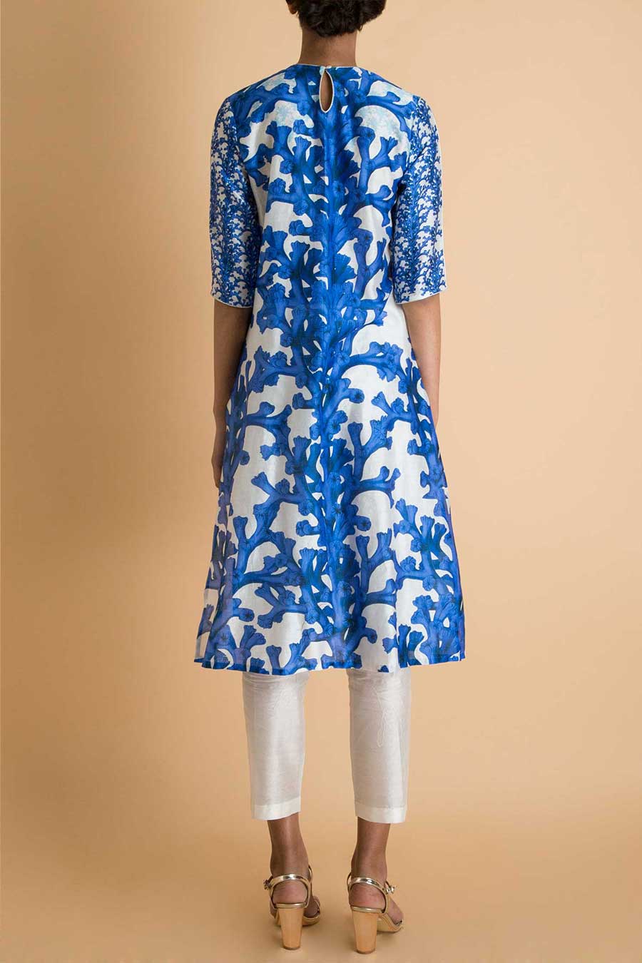 Blue Printed Tunic Kurta