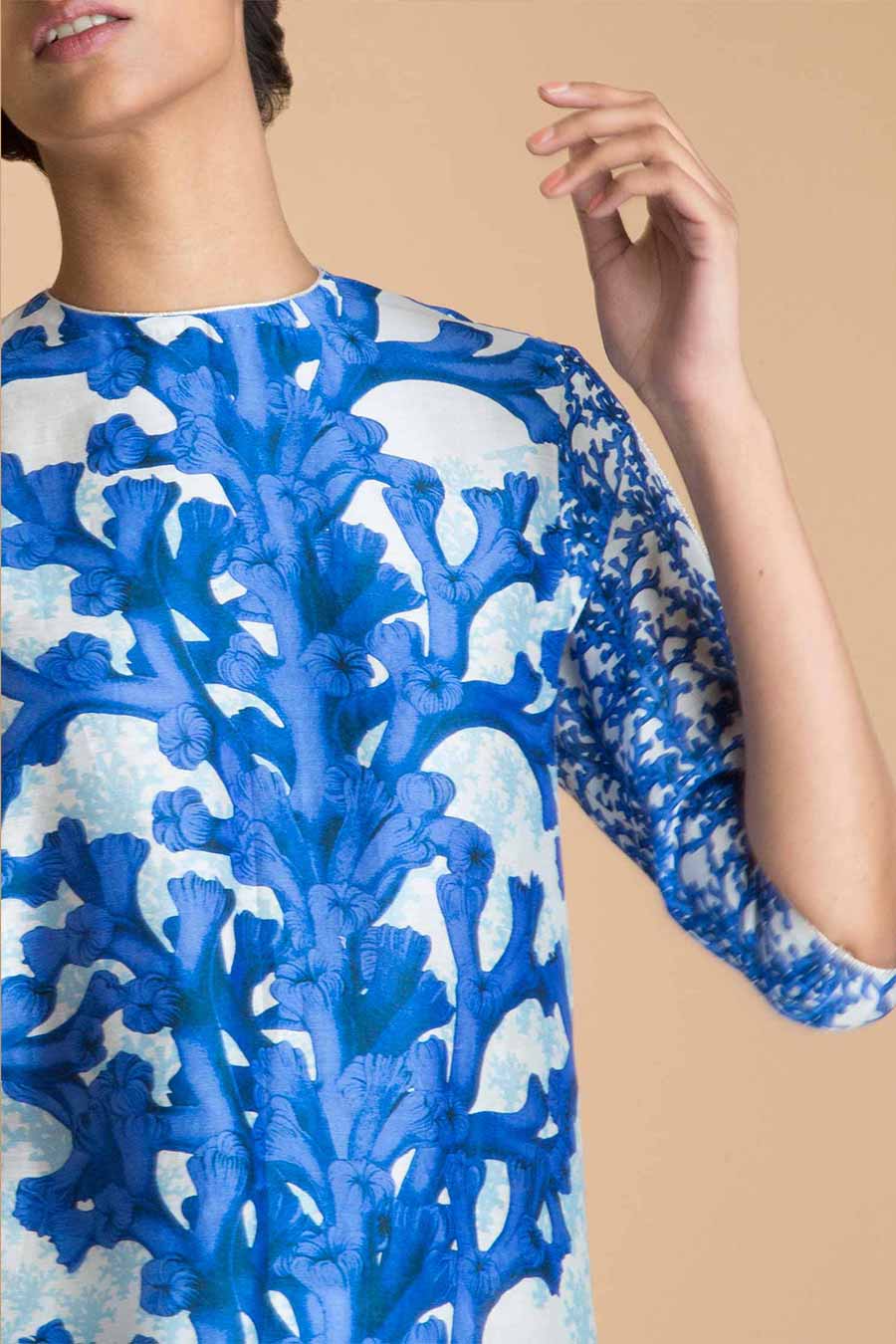 Blue Printed Tunic Kurta