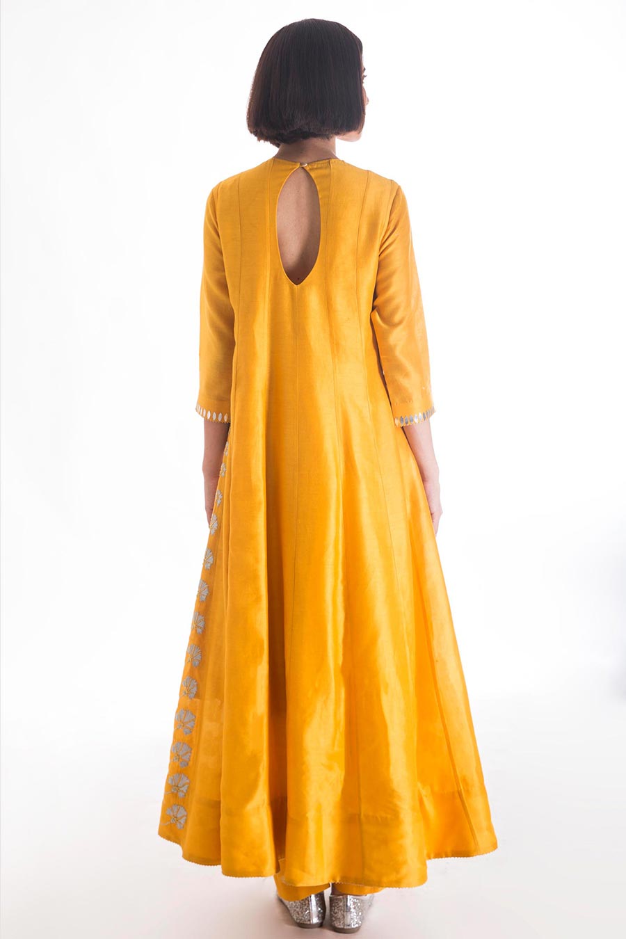 Yellow Embroidered Anarkali Set