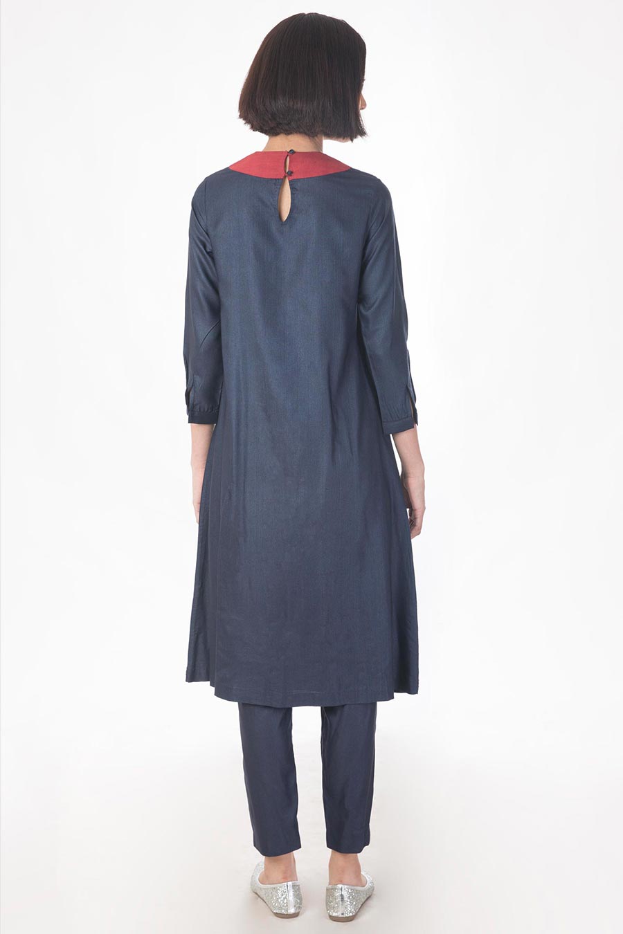 Blue Embroidered Kurta Set