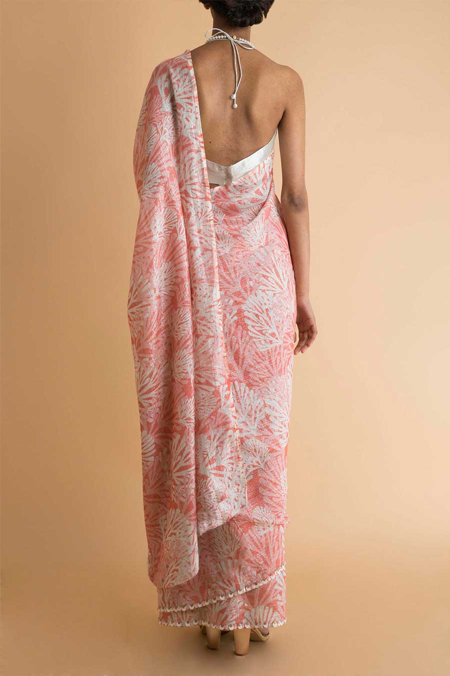 Coral Printed & Embroidered Saree