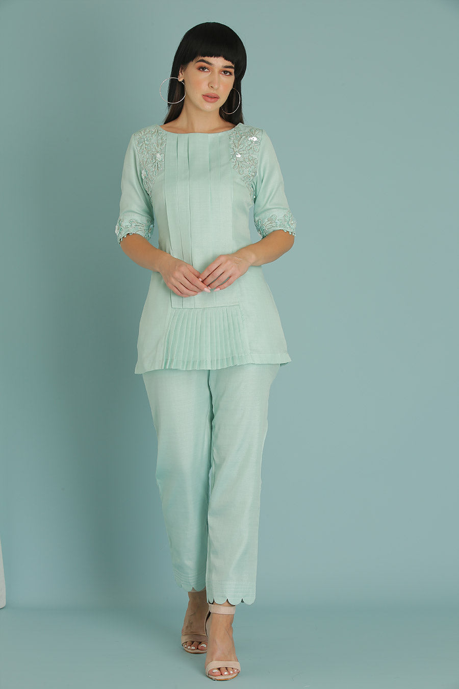 Blue Embroidered Co-Ord Set