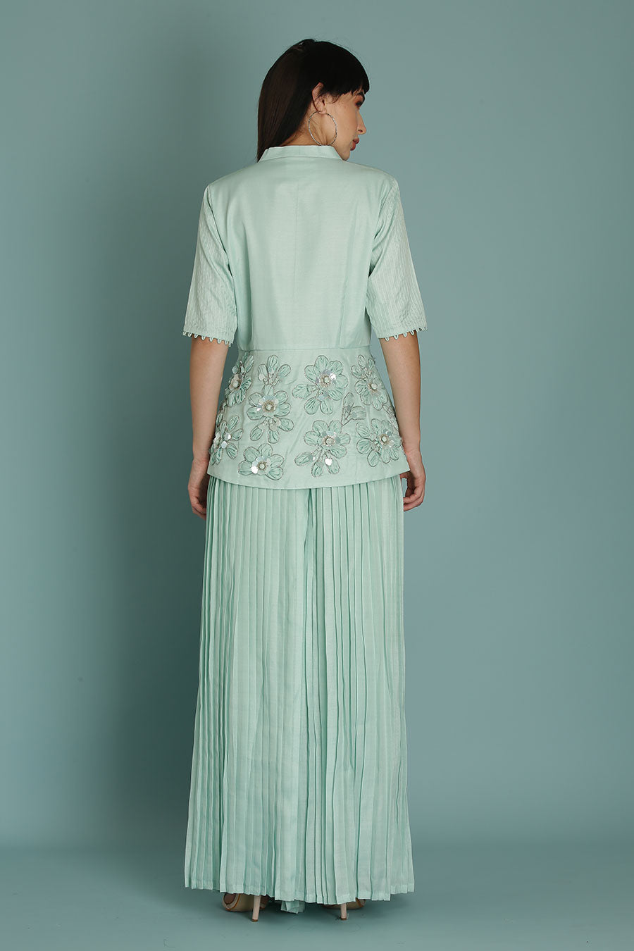 Blue Embroidered Co-Ord Set