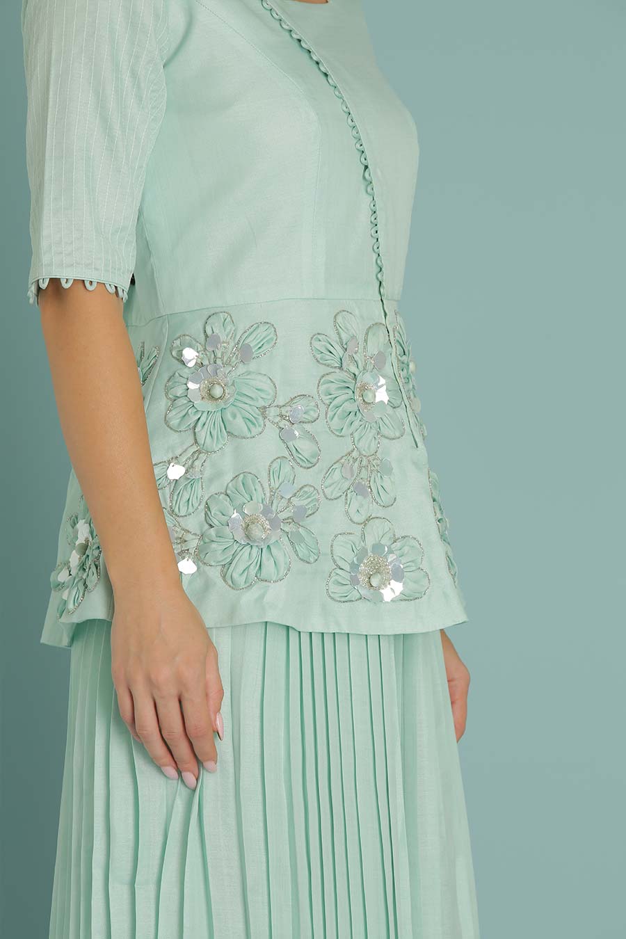 Blue Embroidered Co-Ord Set