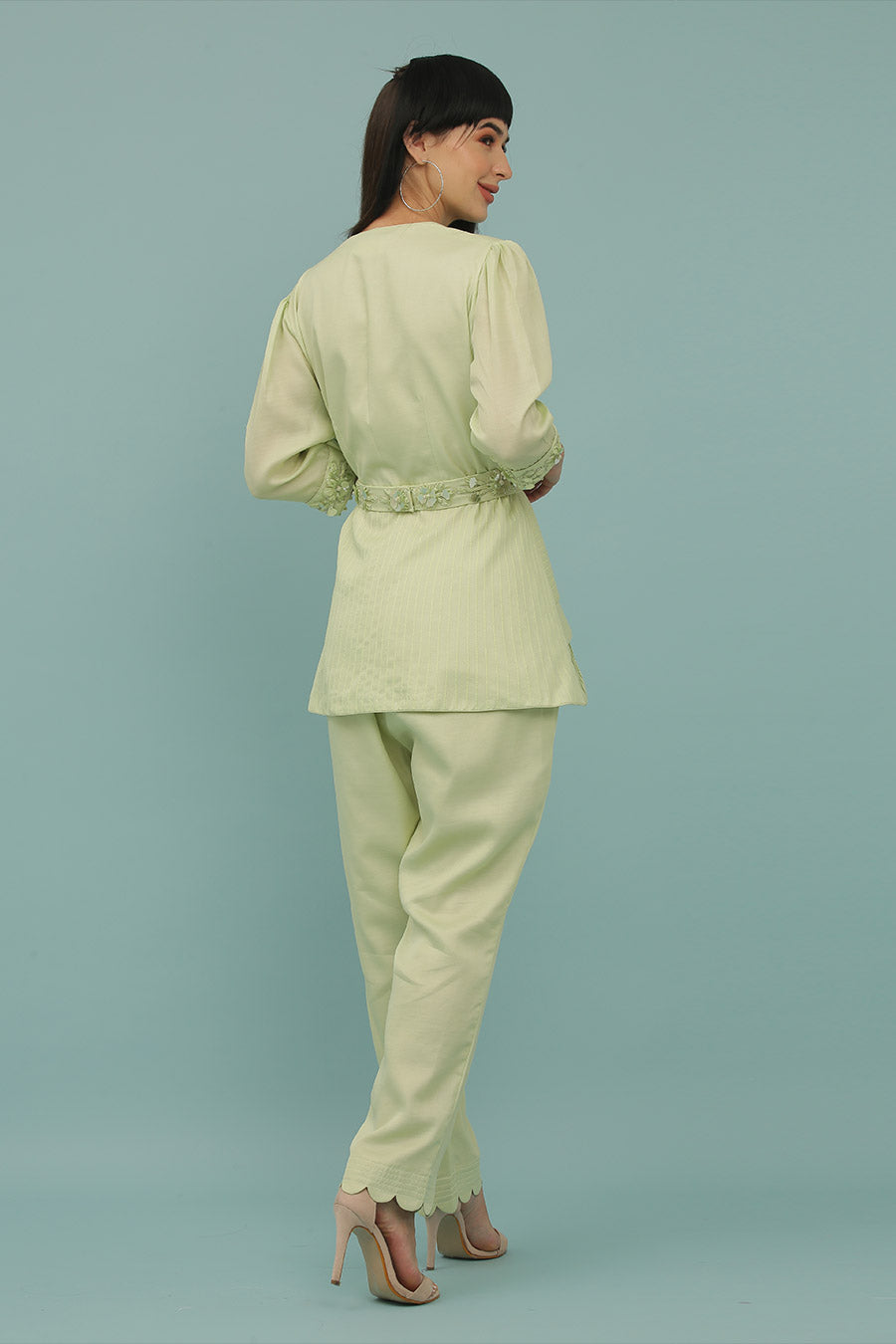Green Embroidered Co-Ord Set