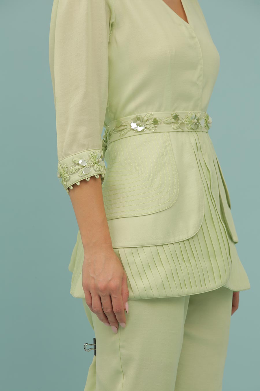 Green Embroidered Co-Ord Set