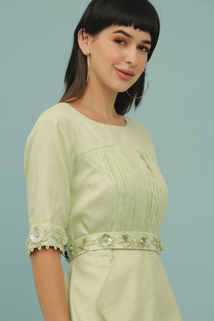 Green Embroidered Co-Ord Set