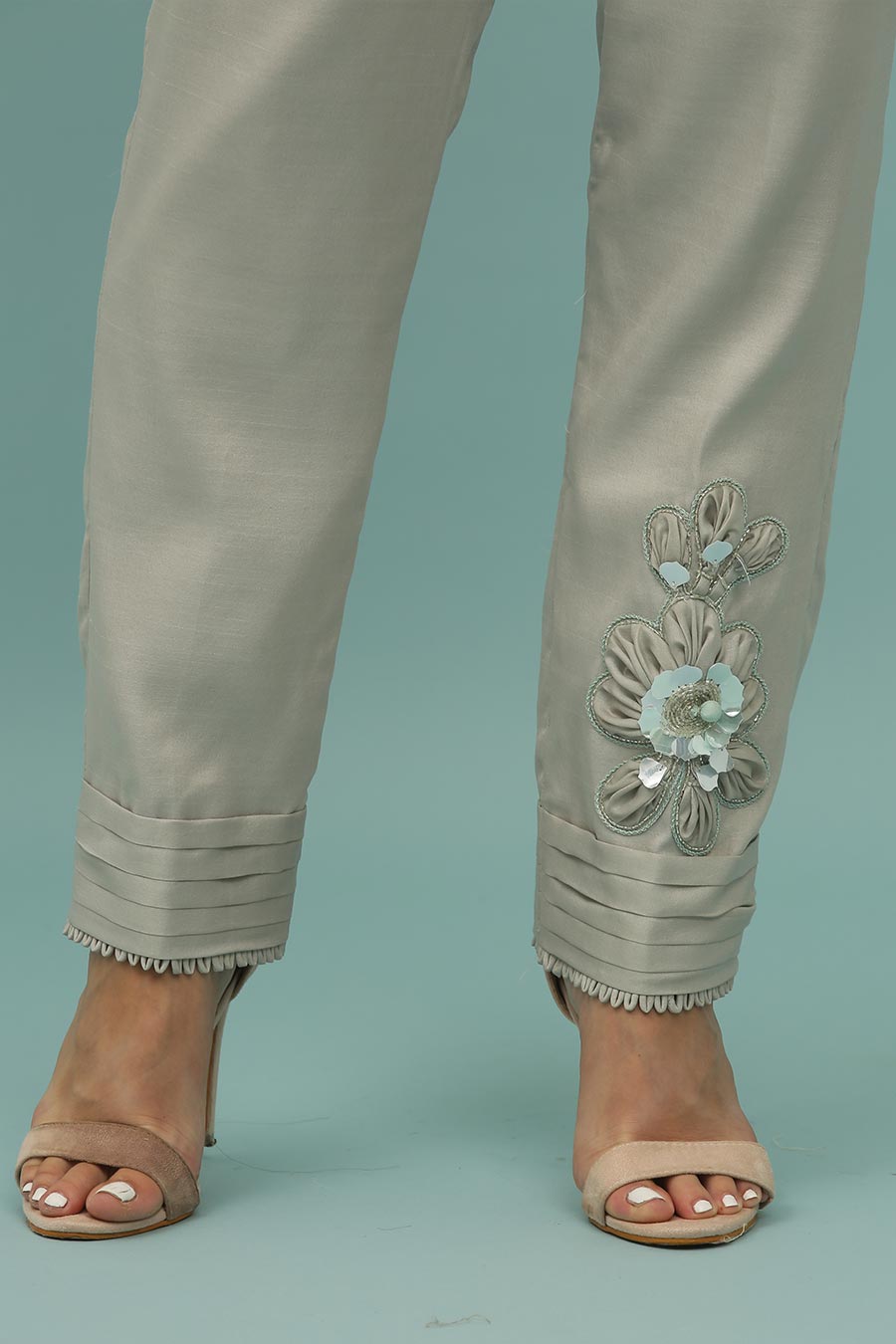 Grey Embroidered Co-Ord Set