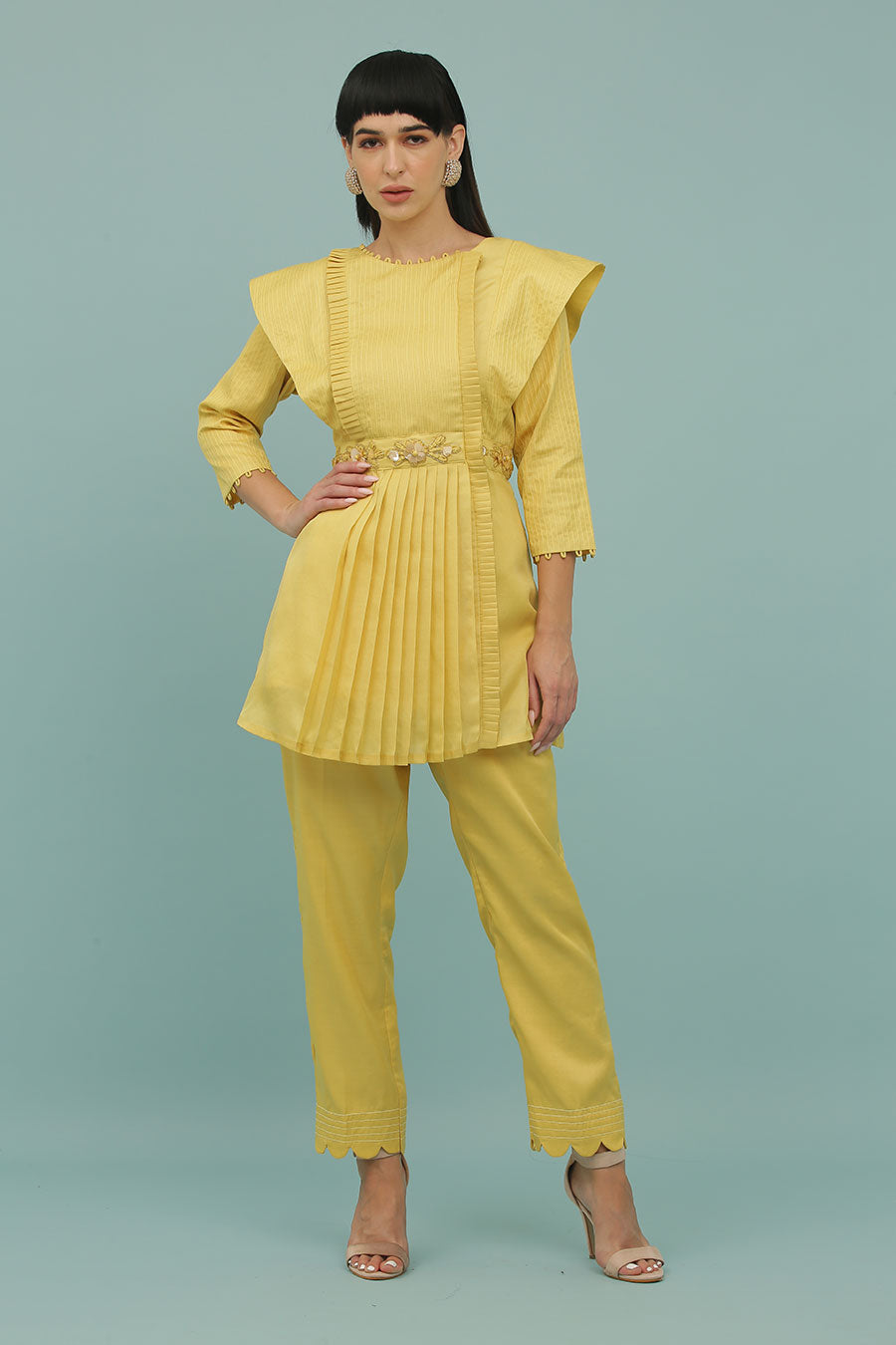 Yellow Embroidered Co-Ord Set