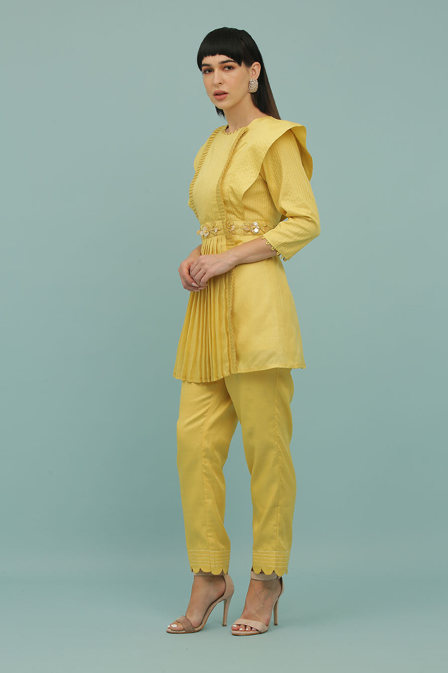 Yellow Embroidered Co-Ord Set