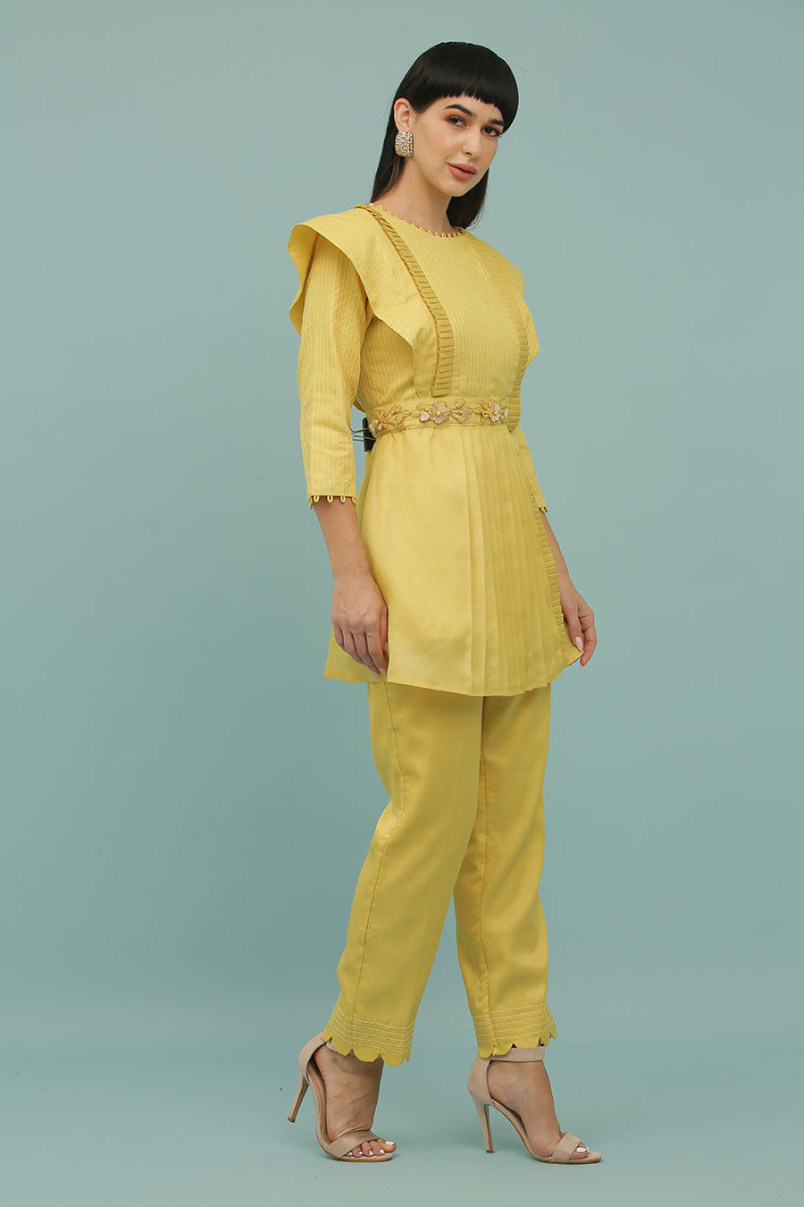 Yellow Embroidered Co-Ord Set