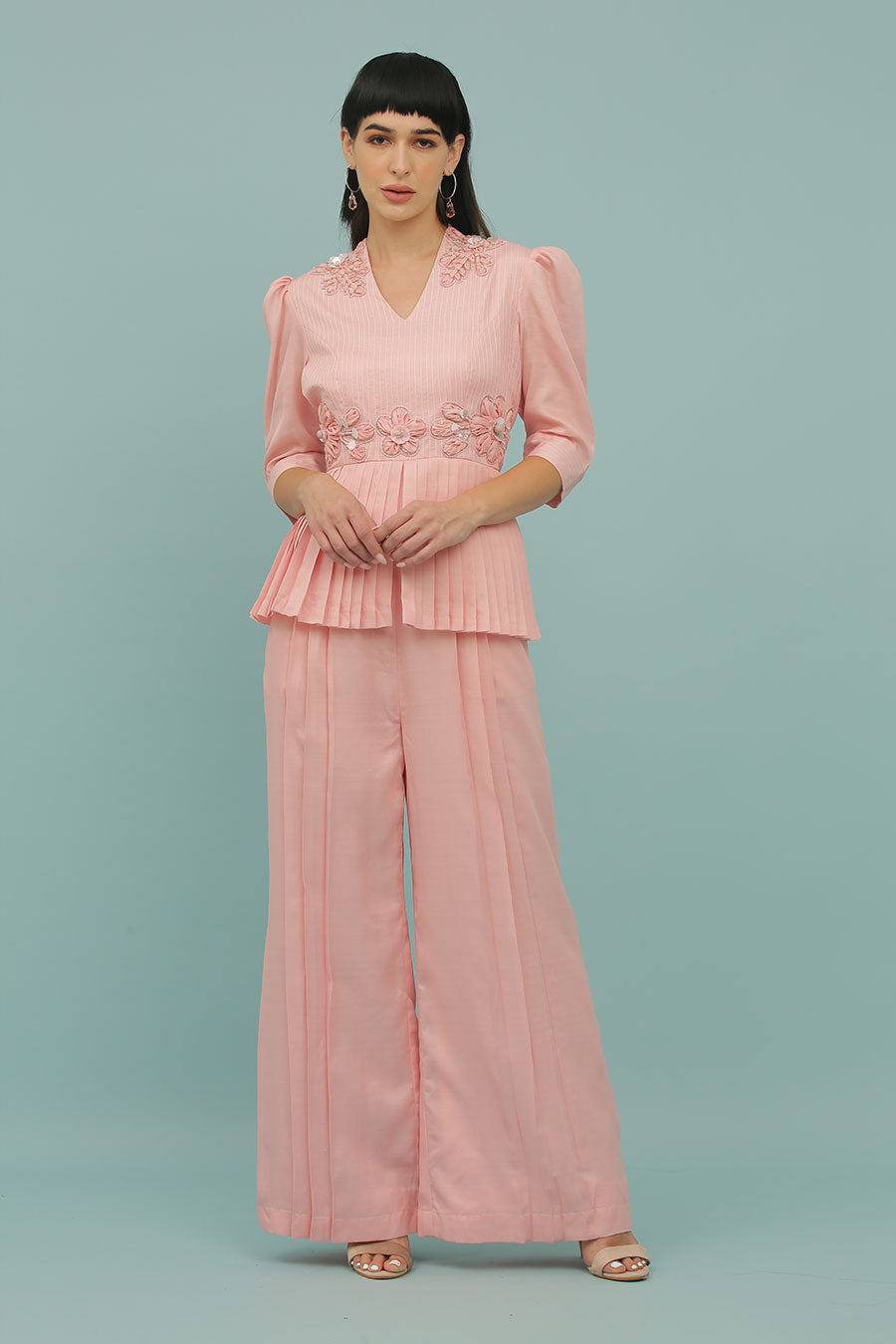 Pink Peplum Jumpsuit