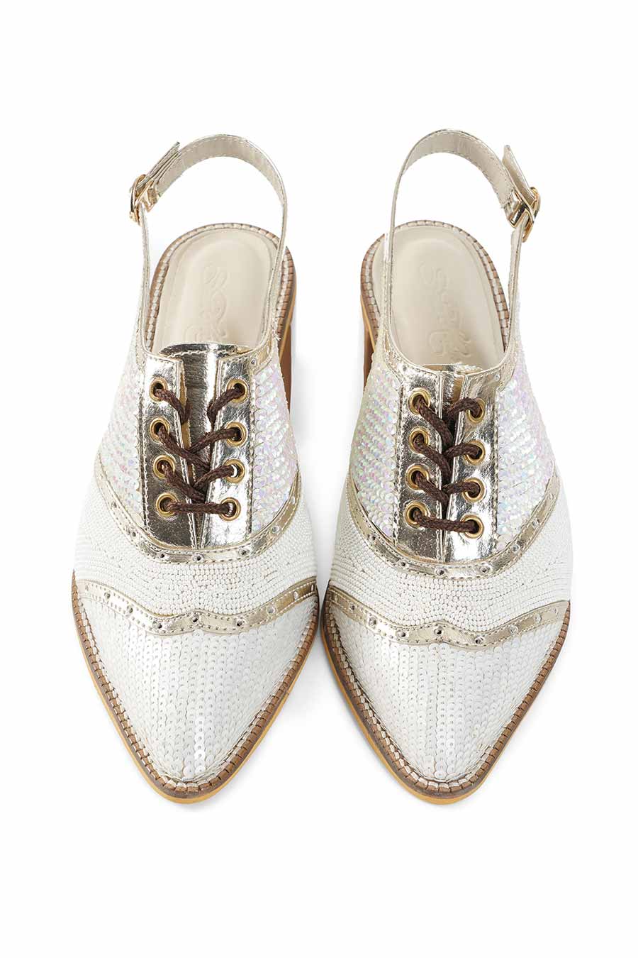 Kendall Off-White Tonal Embellished Heels