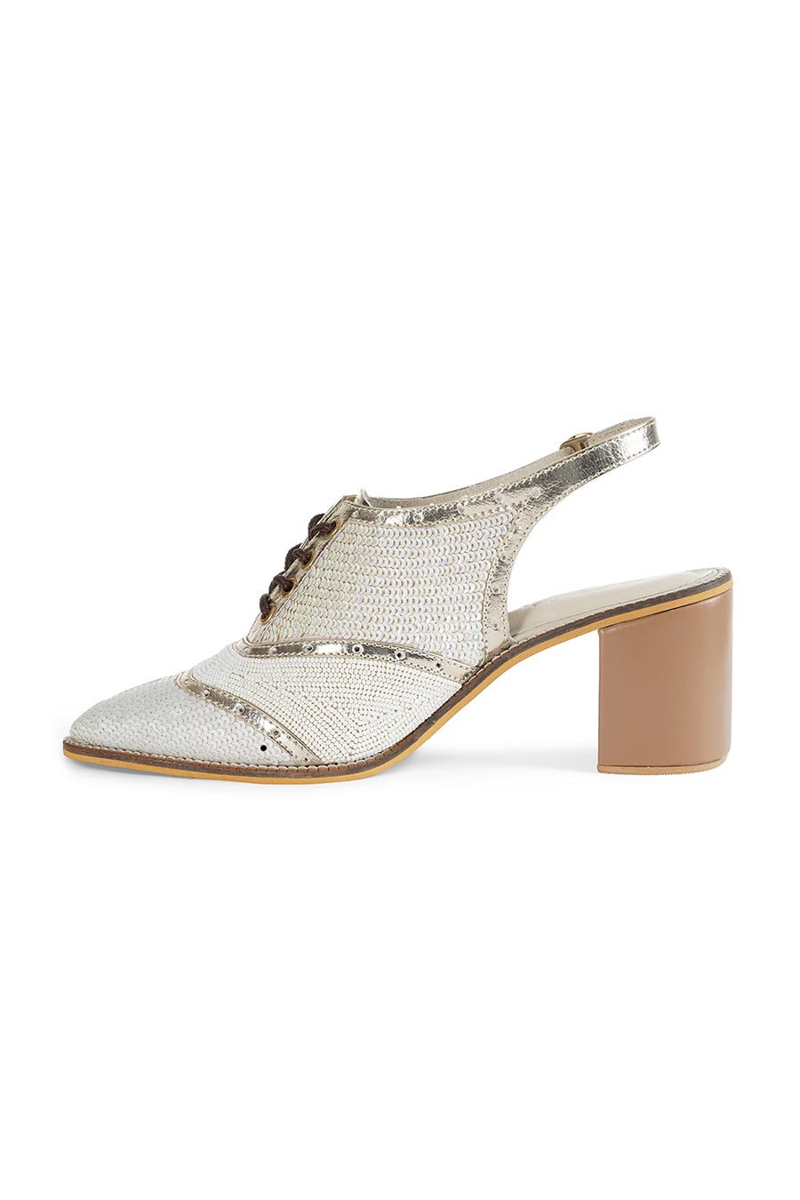 Kendall Off-White Tonal Embellished Heels