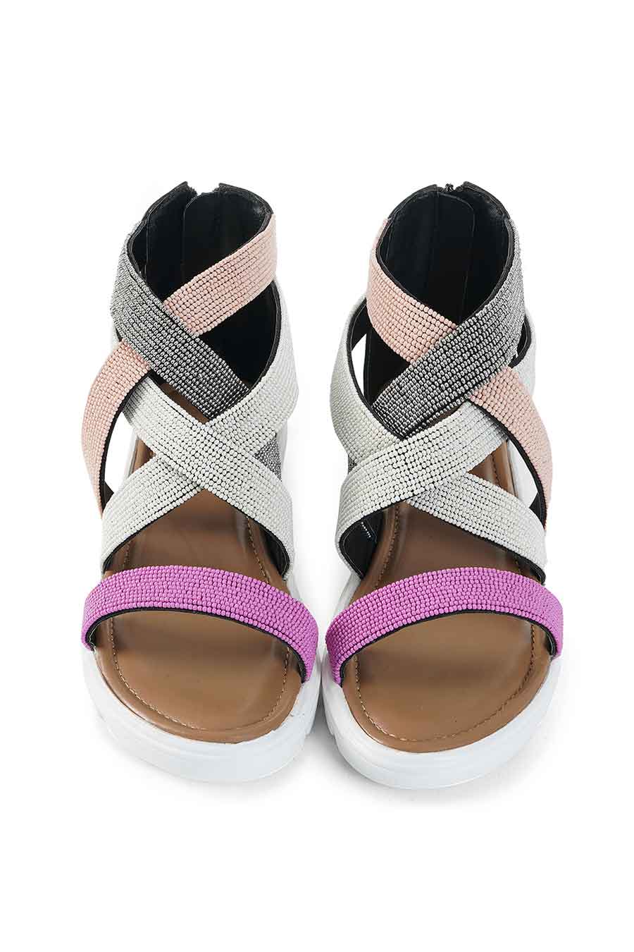 Kourtney Multicolour Embroidered Flatforms