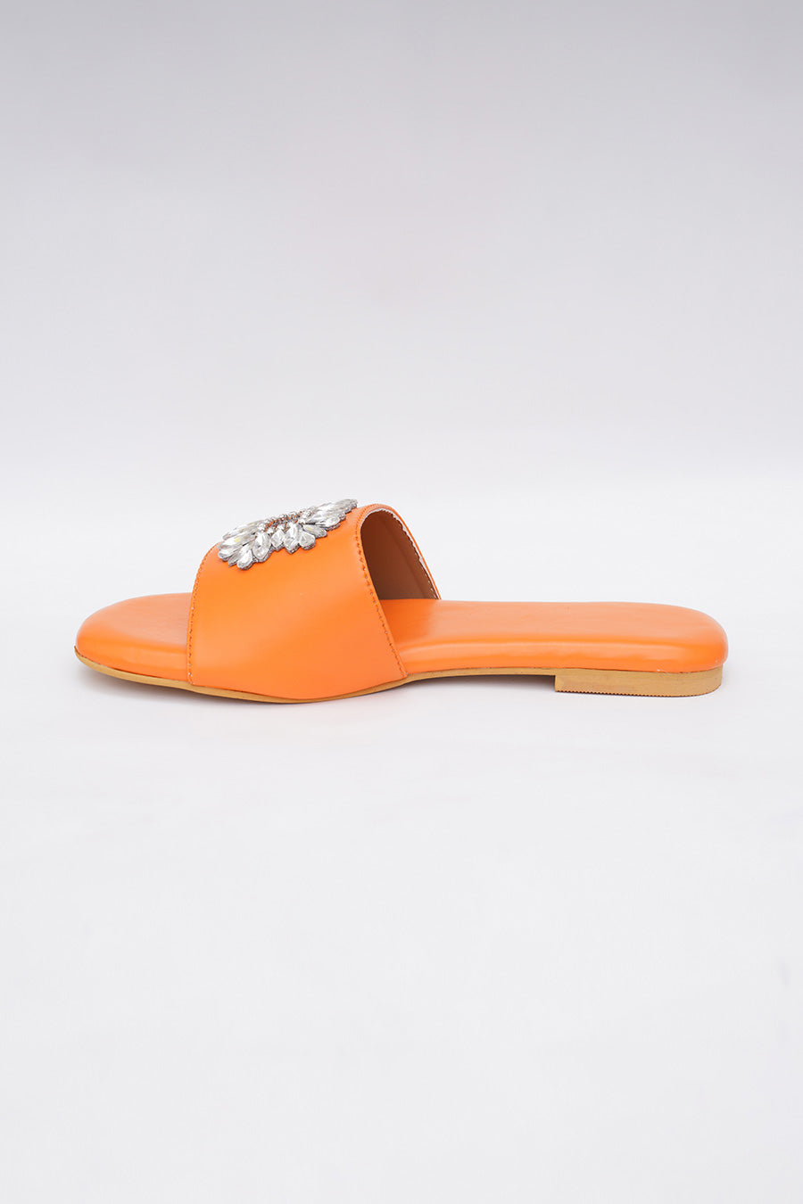 Orange Brooch Embroidered Flats