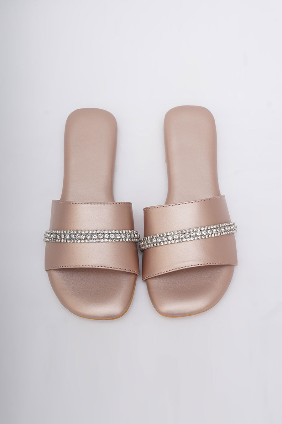 Rose Gold Embroidered Flats