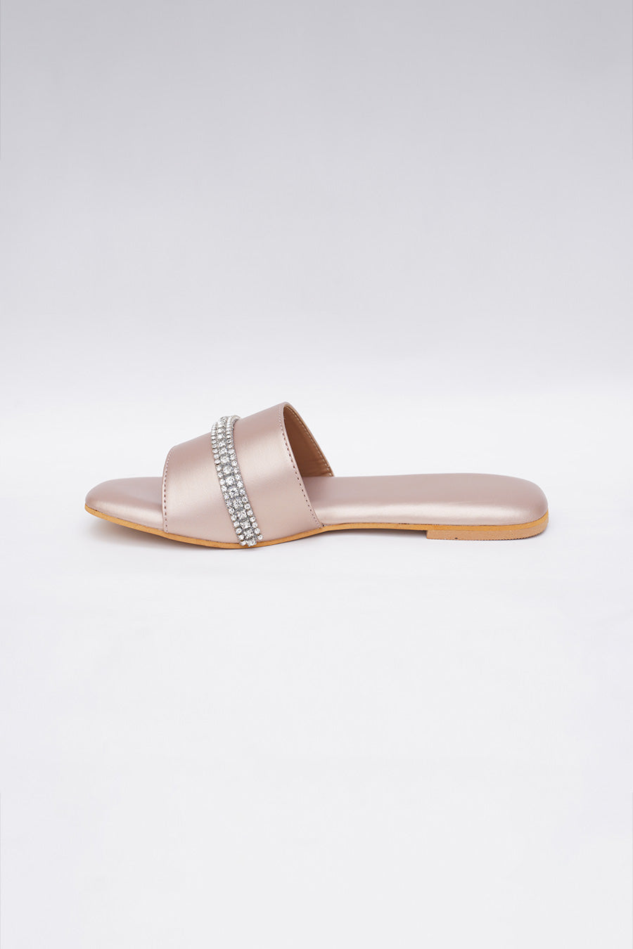 Rose Gold Embroidered Flats